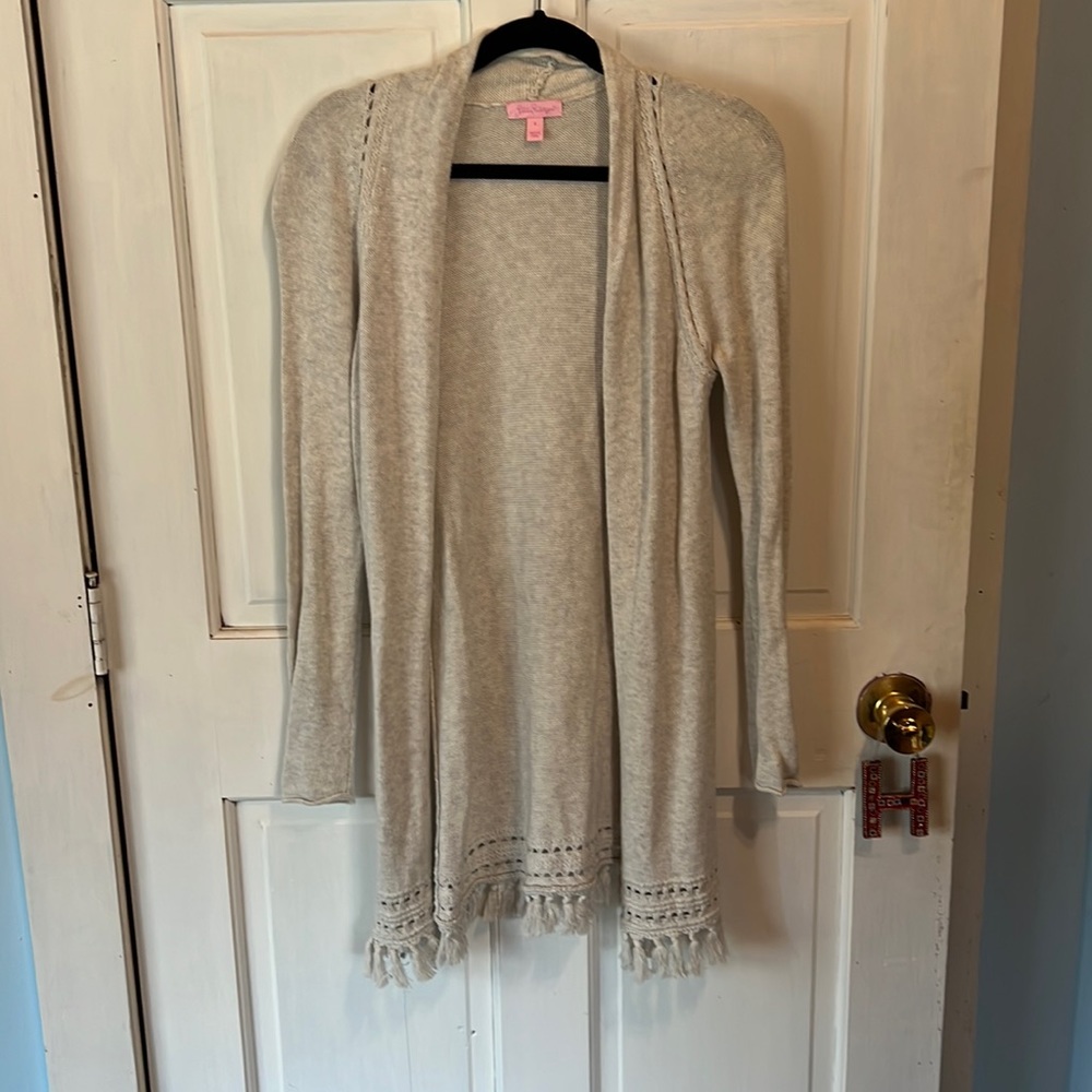 Gray Lilly Open Cardigan